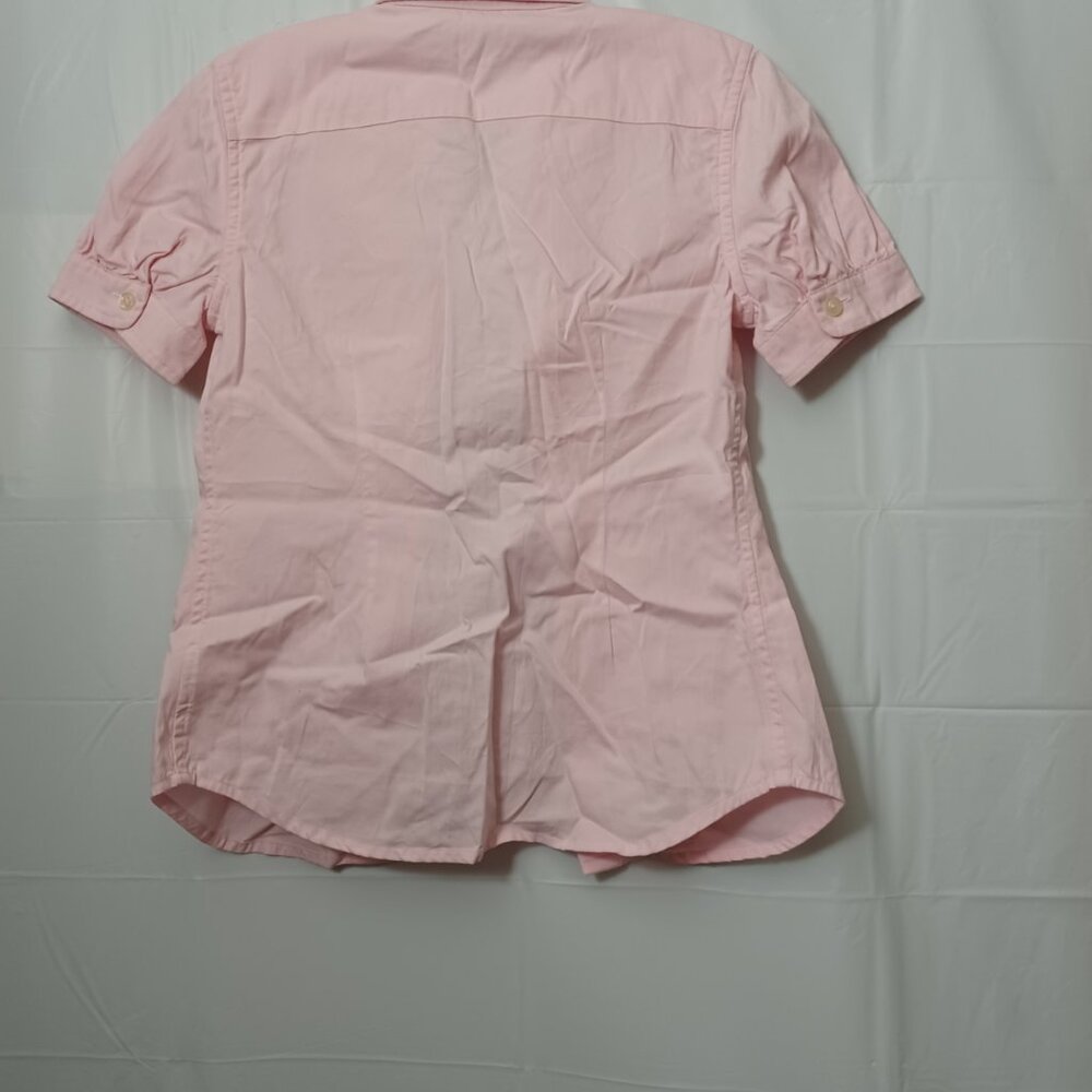 POLO RALPH LAUREN GIRLS SHORT SLEEVE OXFORD BUTTON DOWN SHIRT PINK SIZE 8 - Picture 4 of 13